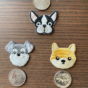 Exquisite Adorable Embroidered Dog Iron On Patches Schnauzer Shiba Bulldog